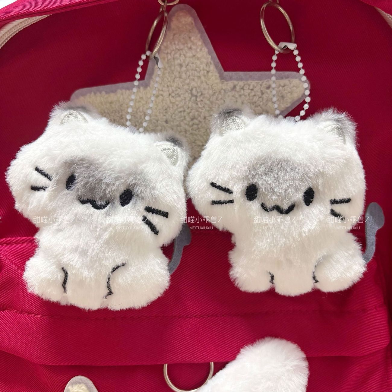 New Siamese cat plush toy doll, cute kitten pendant, Dun Dun cat doll backpack accessory