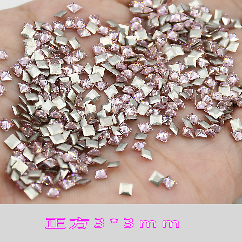 5A 라이트 핑크 지르콘 스퀘어 3*3mm 19*