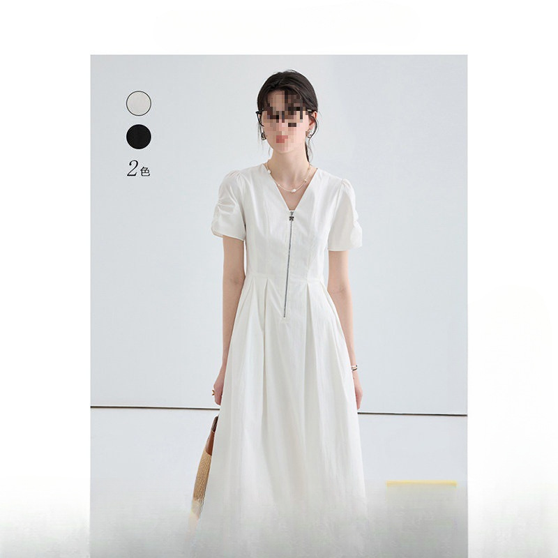 Plus-Size Women's White Dress, French Style, Slimming, Waist-Cinching Long Dress, New Summer Style for Women, Elegant Dress for Plus-Size Women Plus-Size Women's White Dress, French Style, Slimming, Waist-Cinching Long Dress, New Summer Style for Women, Elegant Dress for Plus-Size Women