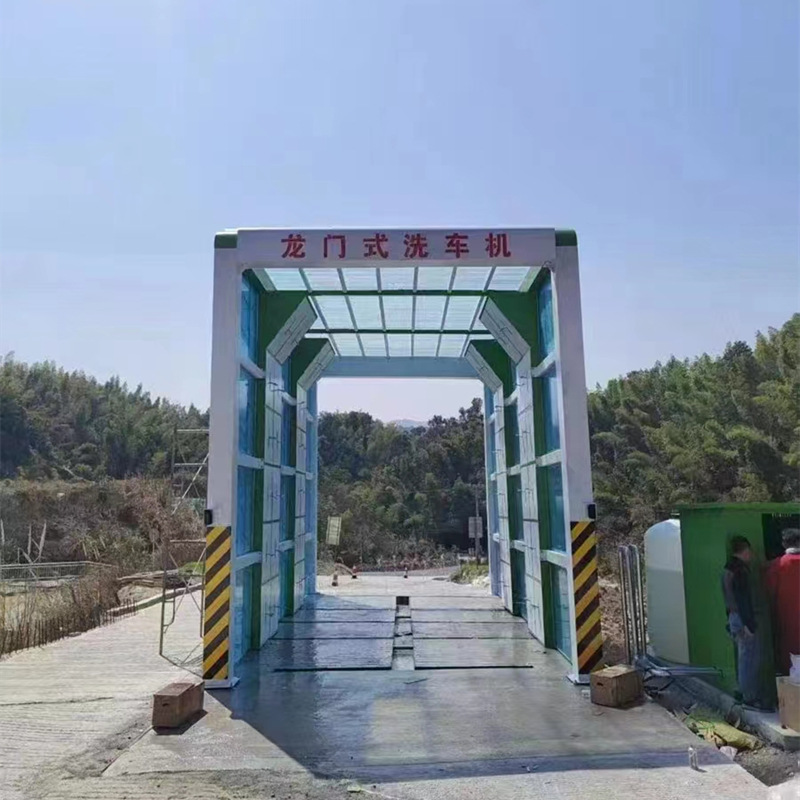 鲁鸿山西太原龙门式工程车辆洗车机 全封闭工地洗车机 矿场洗轮机