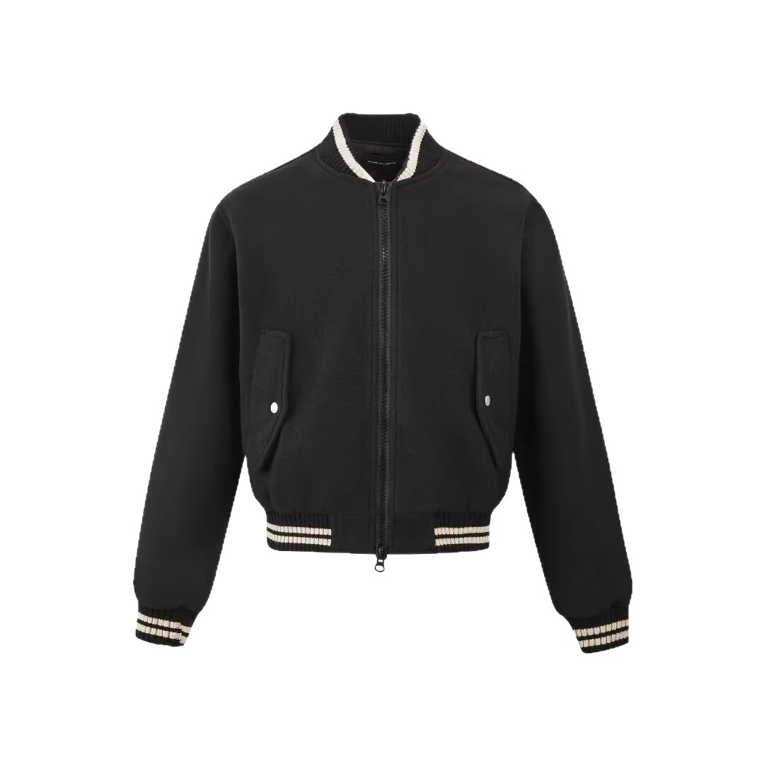 Kurze Wolljacke, Retro-Baumwolljacke, Baseballjacke, Dicke Pilotenjacke_voghion.com