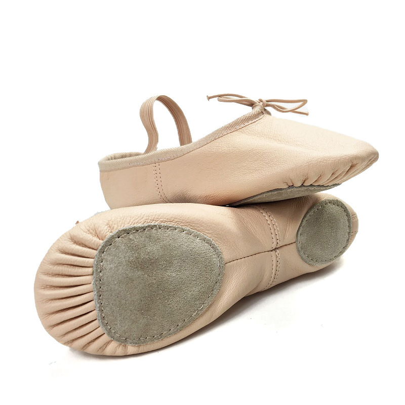 两底芭蕾舞鞋 皮质两片女式练功鞋 软底跳舞鞋儿童舞蹈鞋