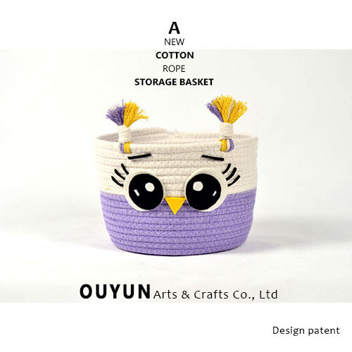 Christmas Special Offer Little Monster Handmade Cotton Rope Woven Cartoon Cute Storage Basket Earphone Bag Bluetooth Earphone Storage Bag