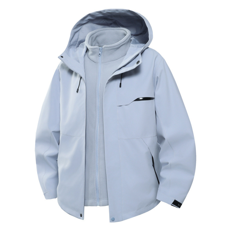 New Style Jacket for Women, Three-In-One Windproof and Waterproof Outdoor Hiking Jacket for Men, Detachable Jacket with Printing