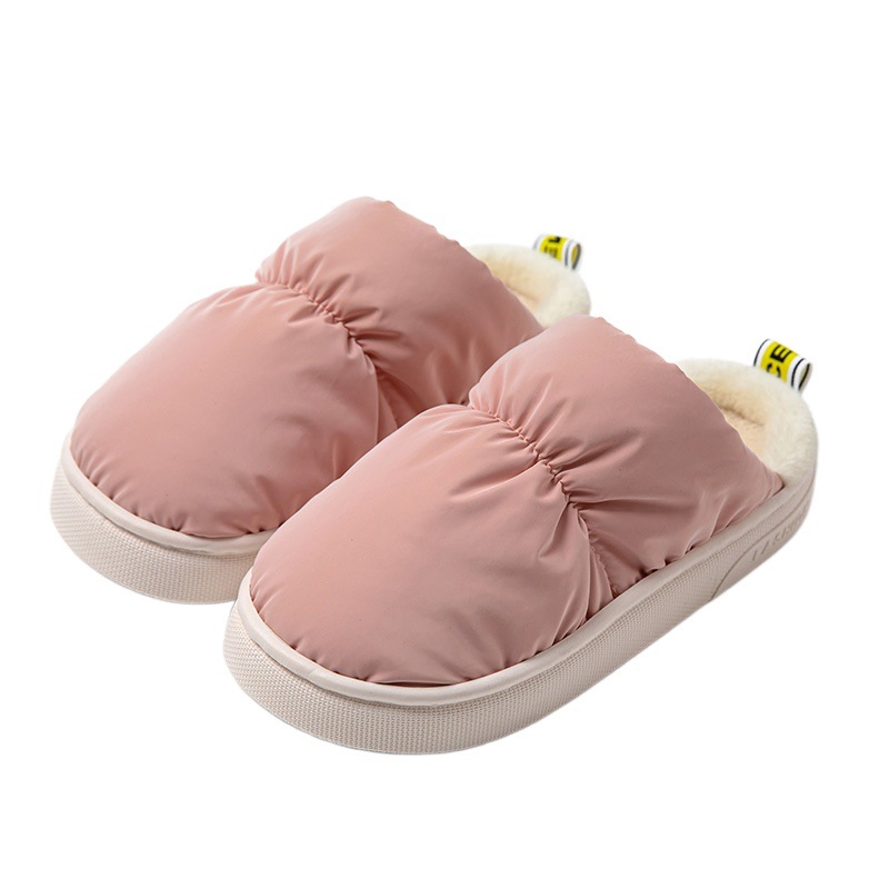 Zapatillas de algodón nuevas del 2025 para hombre y mujer, estilo simple de invierno, se pueden usar al aire libre, botas de nieve con parte trasera cerrada, forradas con forro polar, gruesas y cálidas.