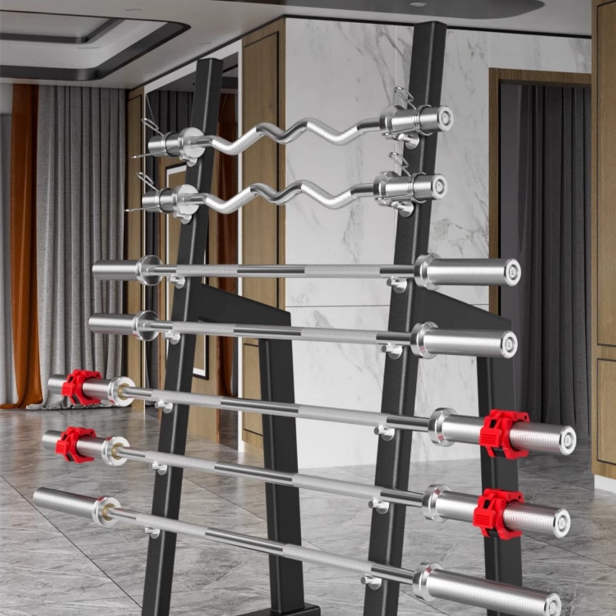 杠铃杆奥杆健身房家用1.8m1.2米2.2直杆1.5m曲杆举重深蹲器材配件