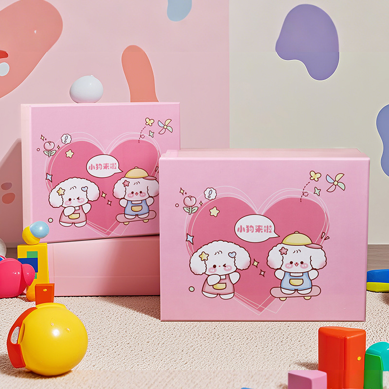 Caja de regalo para el día del niño, caja de regalo creativa de dibujos animados, caja de embalaje para cachorros, caja de regalo de juguete al por mayor