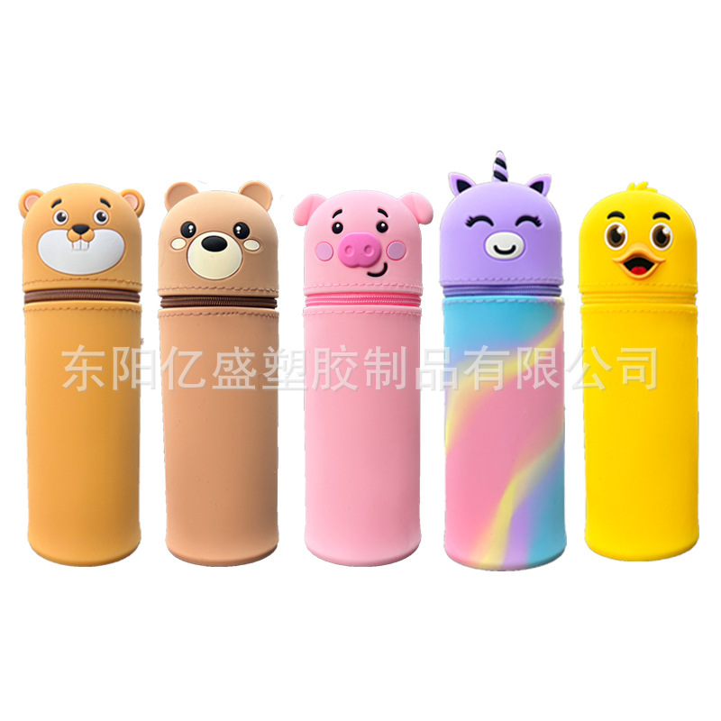 工場新製品カエルペンホルダー学用品かわいいアヒル漫画の形三次元伸縮シリコンペンバッグ|undefined