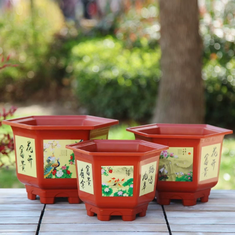 Оптовые шестиугольные пластиковые цветочные горшки, утолщенные большие шестиугольные цветочные горшки, горшки для бонсай, горшки для суккулентов, горшки для позиционного растения (потово), простые цветочные горшки