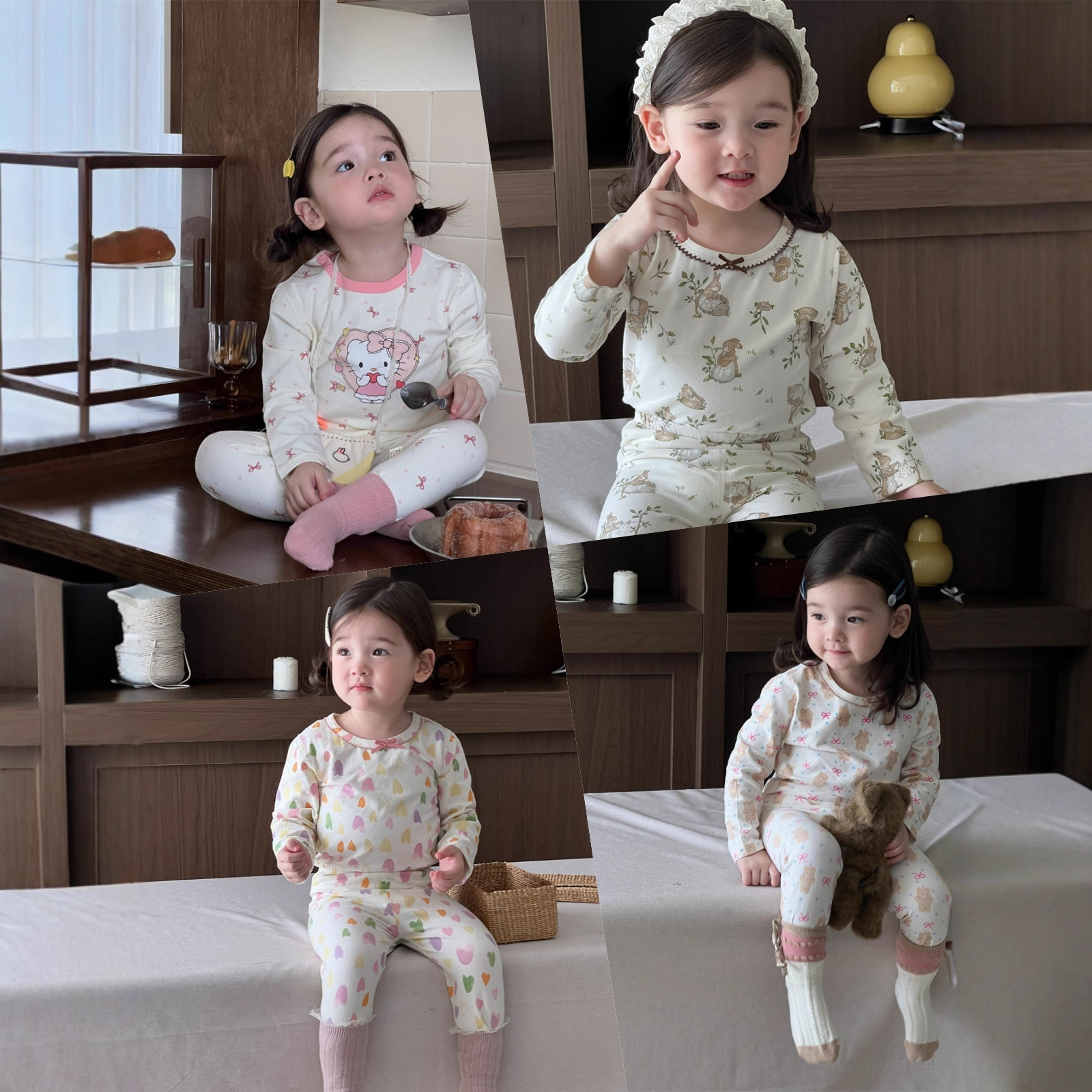 Girls' Outfit Spring and Autumn Pajamas Two-Piece Set 2026 Spring Style Clothes Baby Home Pajamas Children's Loungewear Set