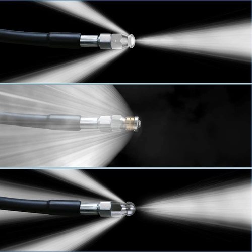 High-pressure cleaner sewer drain cleaning wastewater pipe unblocking pipe set with stainless steel mouse nozzle unblocking rubber pipe sleeve