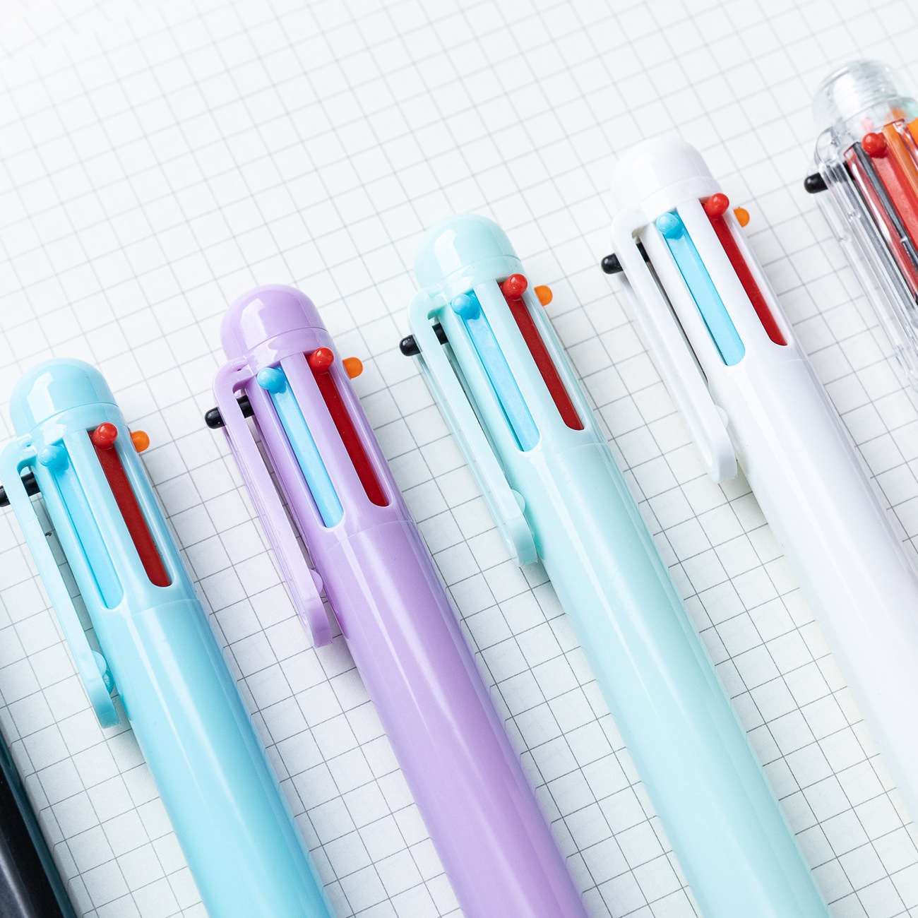 Estudiante multi-color bolígrafo tipo de prensa 6 colores en un color multi-funcional bolígrafo papelería creativa Diario pluma