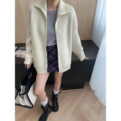 司南 松弛感周末 软糯慵懒风双拉链宽松针织开衫毛衣外套 SN7917