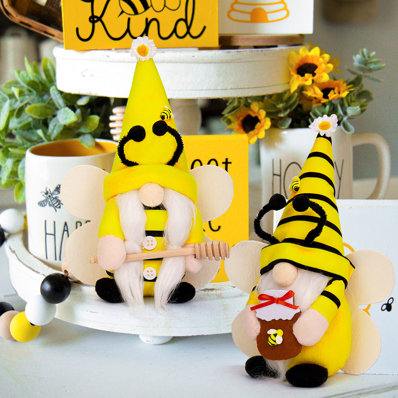 Transfronteriza nuevo festival de la abeja muñeca sin rostro lindo girasol tierra esencia muñeca otoño color Rudolf adornos al por mayor