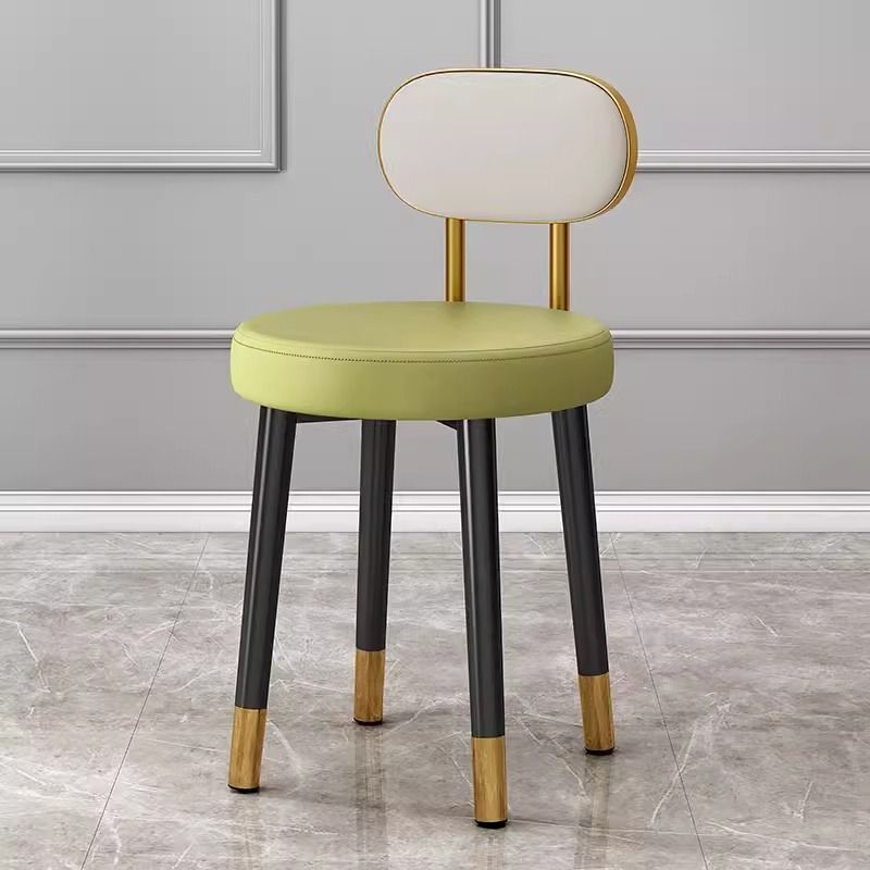Casa ligera de lujo red alta sensación taburete redondo moderno simple manicuría silla de vestir respaldo de la chica dormitorio maquillaje de cama