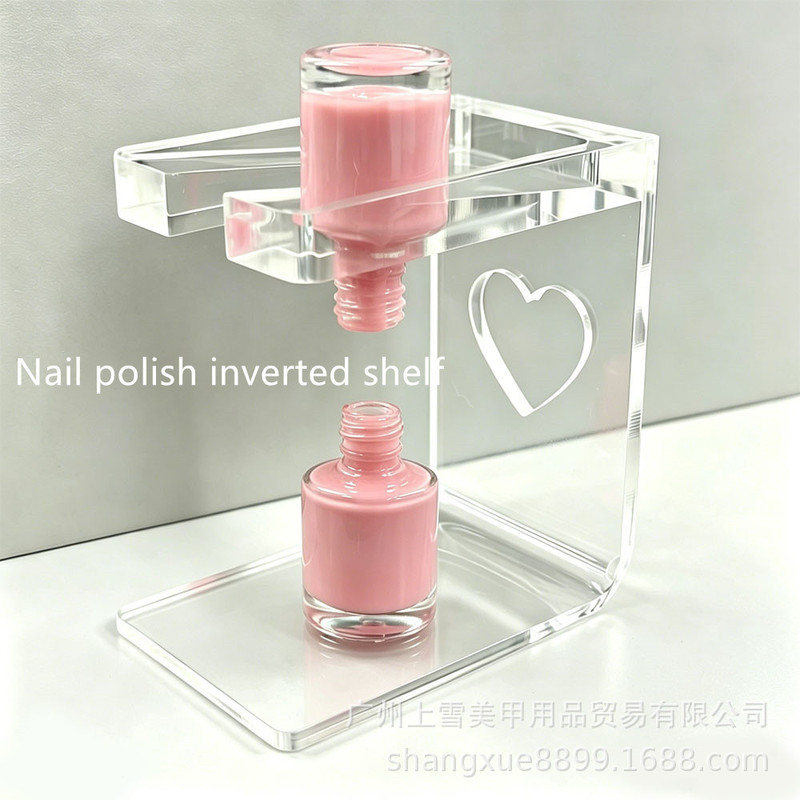 Amazon original design transparent acrylic nail polish inverted shelf