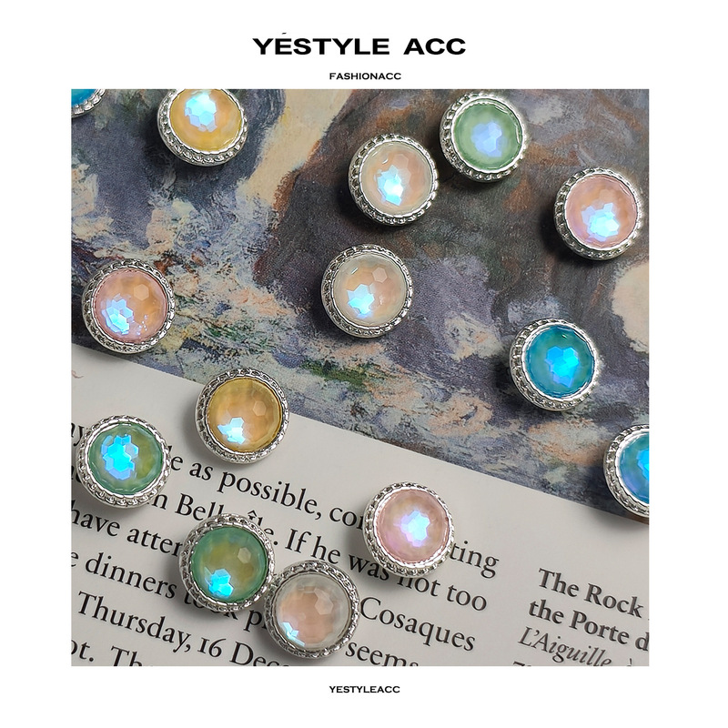 Yisen High-End Metal Buttons, Chanel-Style Laser-Cut Shirt Sleeve Collar Buttons, New Chinese-Style Vest Cardigan Decorative Buttons