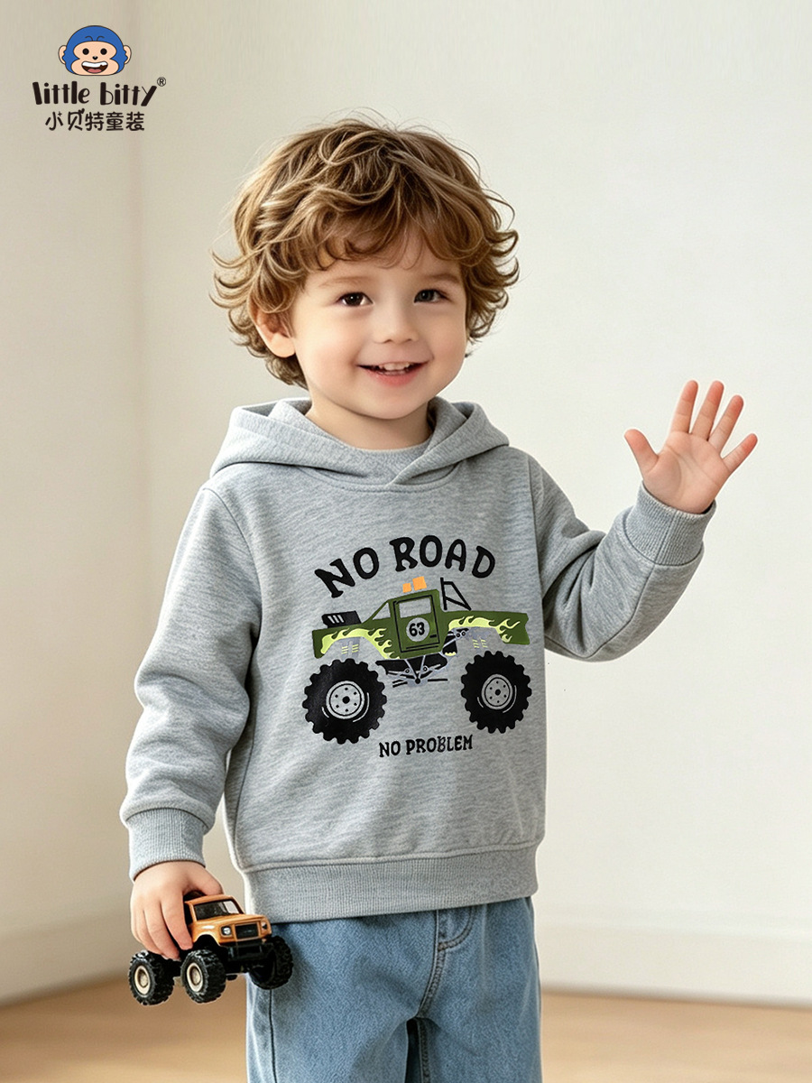 Cross-border children's clothing 2026 autumn and winter children's sweatshirt casual fashion car-themed hooded long-sleeve boys' sweatshirt in stock