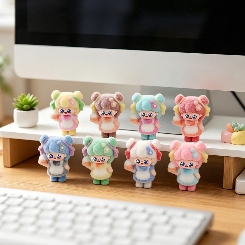 Original Chinese Little Chef Sweet Cute Doll DIY Keychain Accessories Office Desktop Ornaments