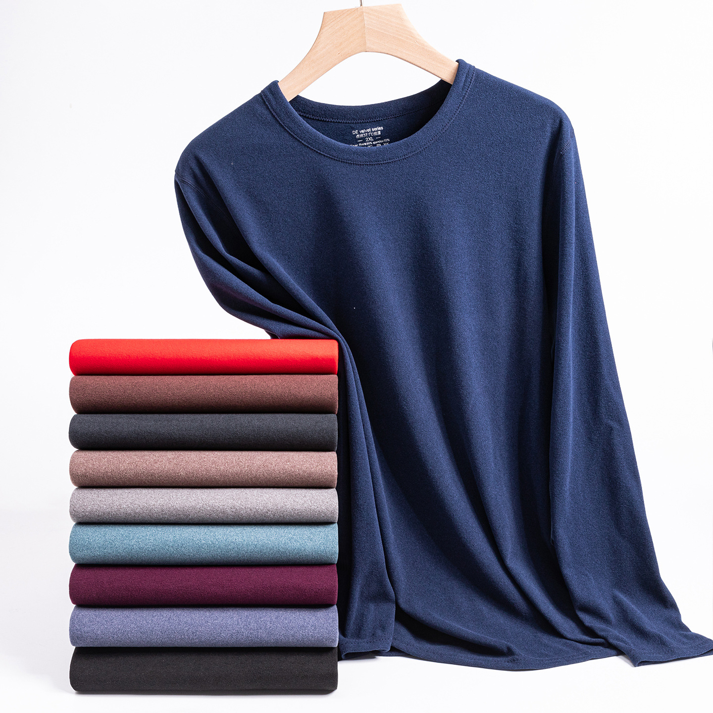 [Factory Direct Sales] Autumn and Winter German Velvet Warm Suit Bottoming Shirt for Men and Women Long Sleeve Inner Layer Autumn Clothes and Autumn Pants Breathable