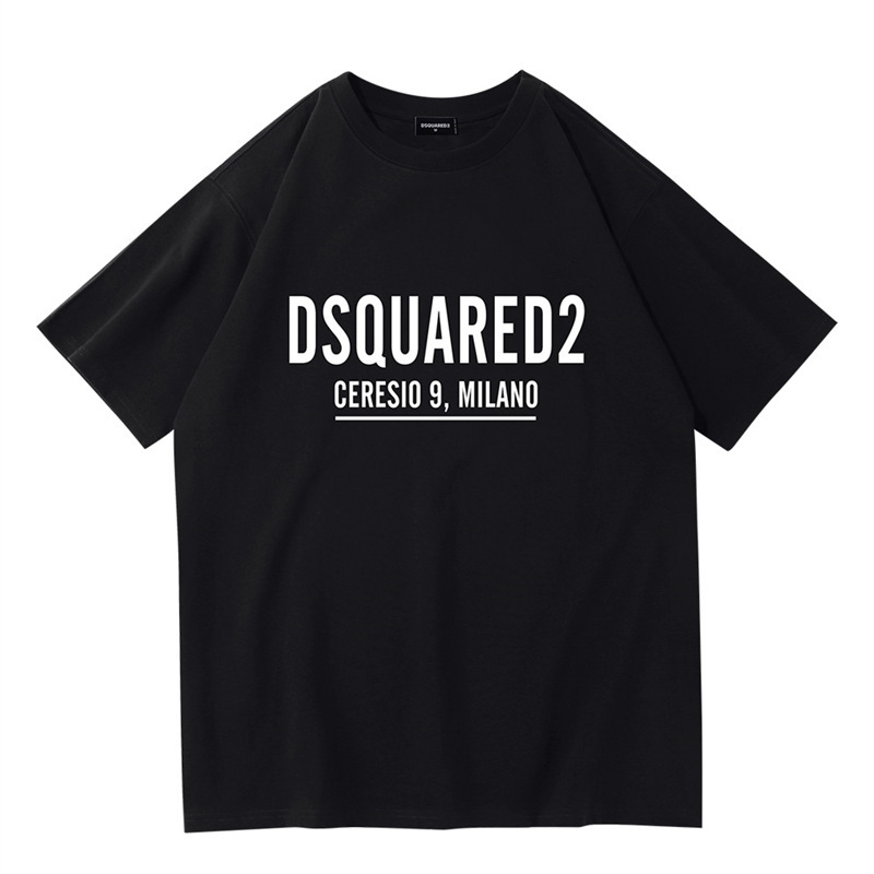 Dsquared2 クロスボーダーアメリカントレンディブランドレタープリントTシャツ男女兼用トレンド半袖夏ルーズトップス|undefined