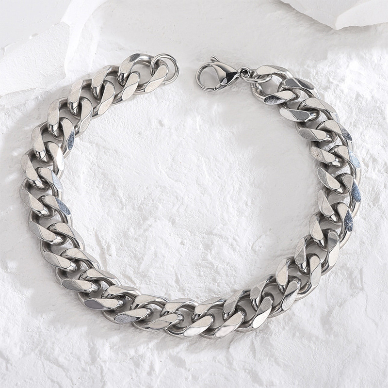 Herren Cuban Link Armband Edelstahl Wasserdicht Schmuck_voghion.com