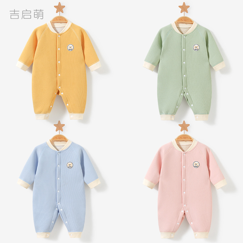 Mono para bebé para primavera, otoño e invierno, forrado de lana, cálido, adecuado para salir, conjunto unisex de otoño, pelele grueso, ropa para recién nacido.