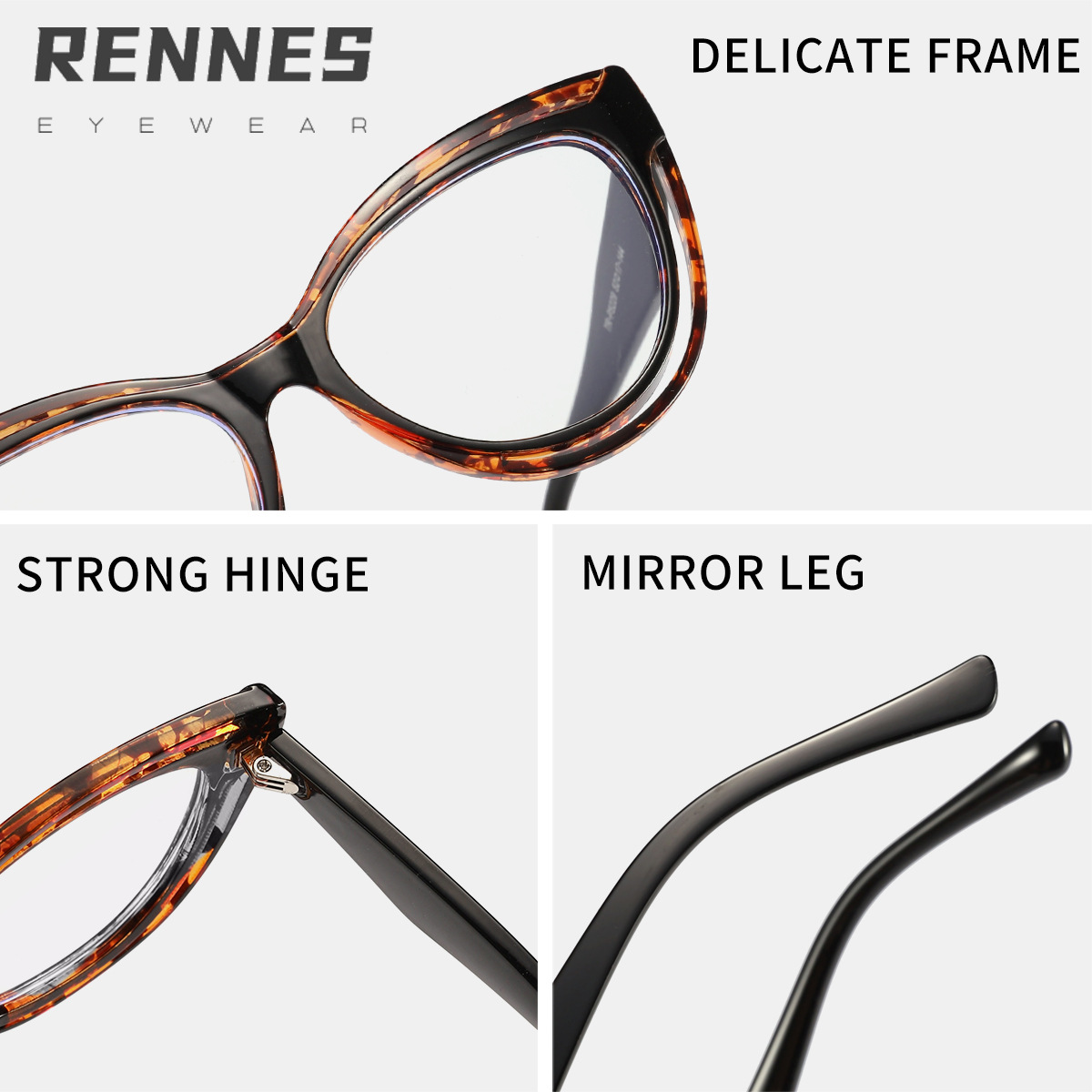 Nuevo bolso transfronterizo personalidad ojo de gato TR90 gafas anti-luz azul