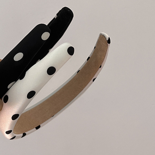 French-style sponge headband retro polka dot high-top outdoor head hoop hair clip internet-famous versatile elegant headwear