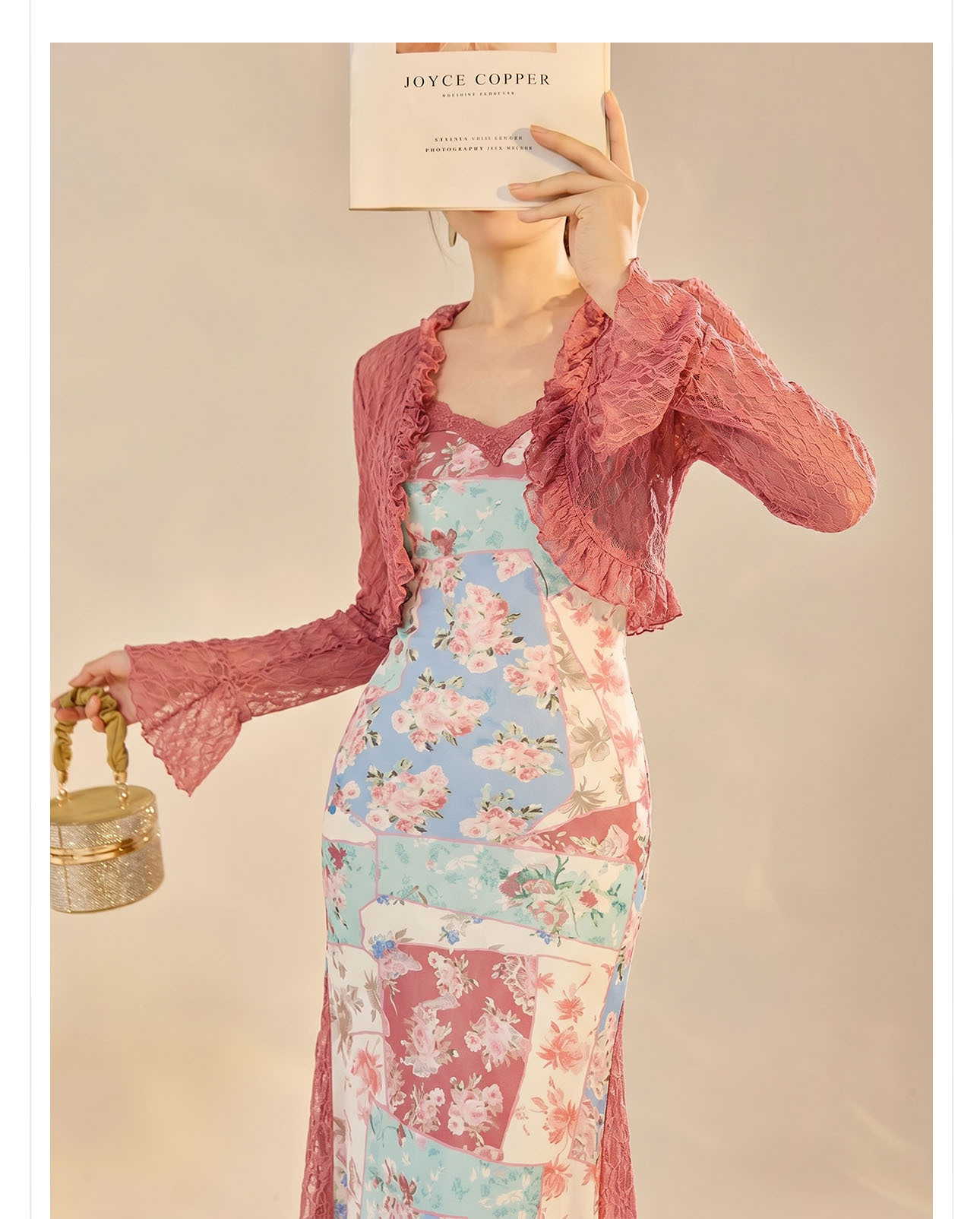Bộ cardigan ren và váy đuôi cá thanh lịch phong cách lãng mạn — áo, bộ đồ, Trang phục Sling chi tiết 5