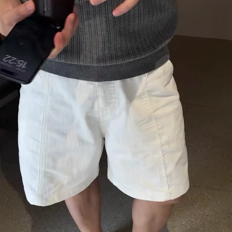 Trajes cortos para hombres delgados negocios británicos de color sólido versátil pantalones rectos de cinco puntos comercio exterior transfronterizo al por mayor transpirables de verano