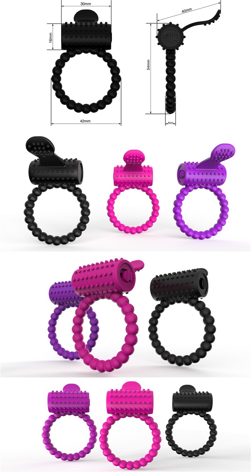 Silicone Vibrating Locking Ring with Prostate Massager, Electric Delay Ring, Purple — detail image 7