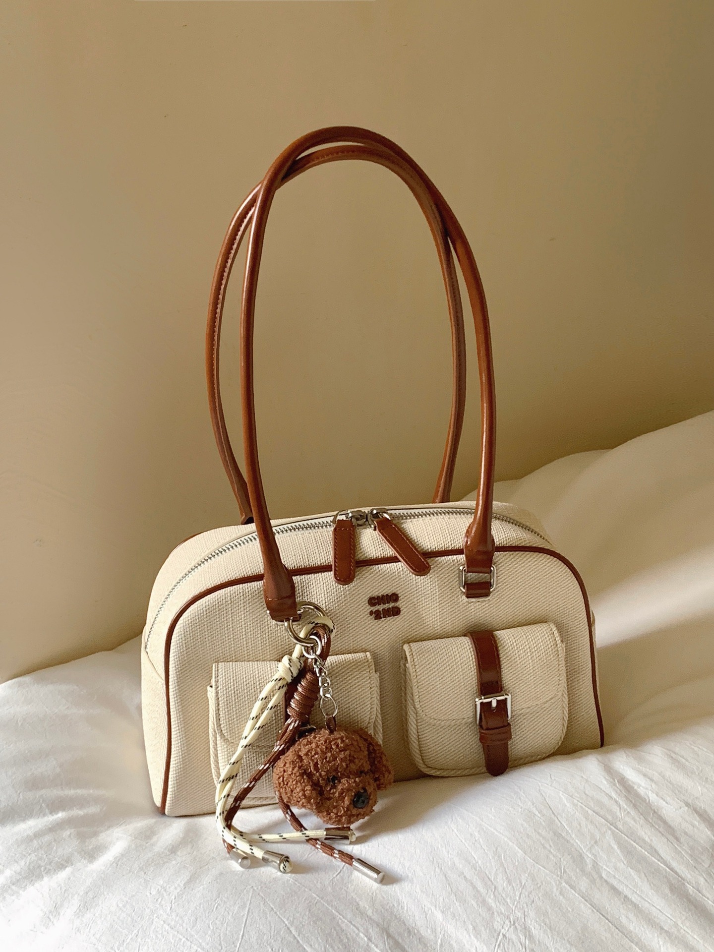 Nanfeng chio2nd retro bolso de almohada de arroz marrón bolso de mujer 2024 nuevo bolso de mano para viajar al trabajo en otoño