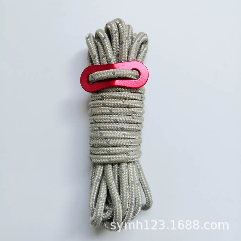 Suministro directo transfronterizo de cuerda de camping al aire libre carpa cuerda vinculante dosel cuerda a prueba de viento cuerda reflectante fija en stock fábrica al por mayor