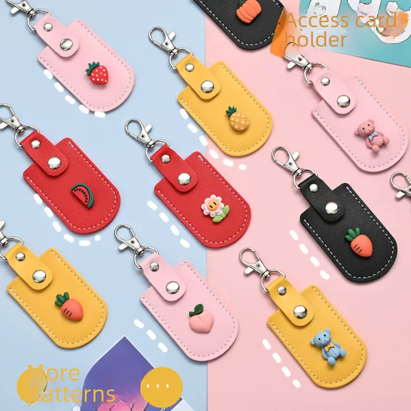 Cartoon Sensor Access Control Card Holder Rectangular Small Card Holder Community Access Control Ic Protective Cover Mini Elevator Card Holder