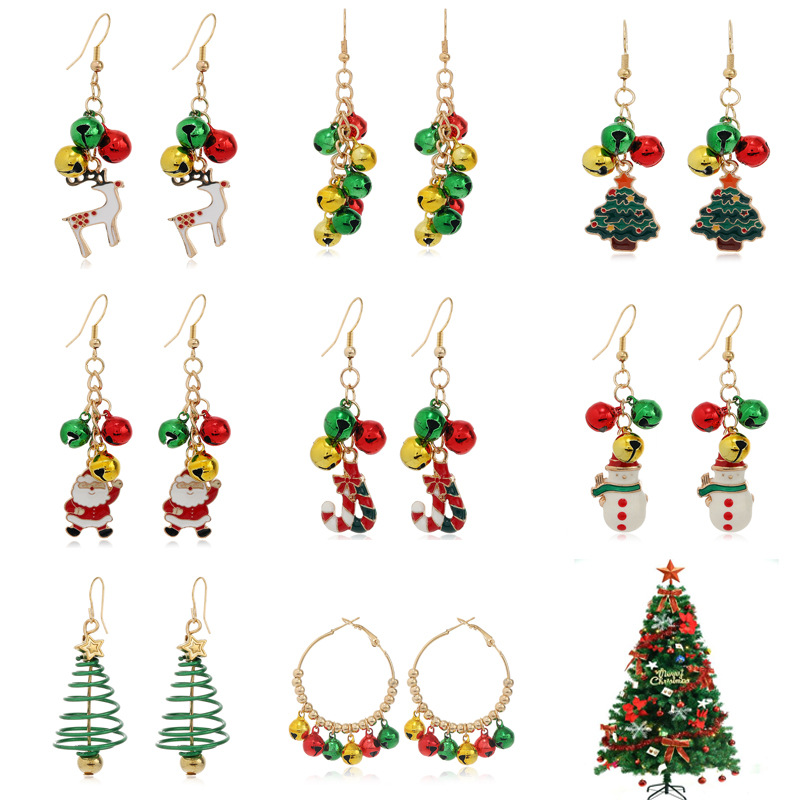 Fashion Christmas Tree Bell Snowman Alloy Women's Drop Earrings 1 Pair display picture 1