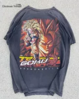 ElectronicNomad Мастер стирки 90-х Японский аниме Dragon Ball Старые футболки с короткими рукавами 210 г