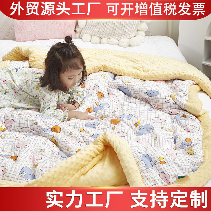 Kindergarten algodón edredón de invierno engrosada edredón de los niños bebé calmante guisantes edredón bebé edredón clase una pequeña colcha