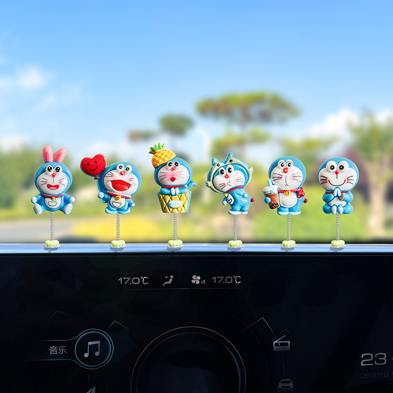 Nuevo lindo Doraemon decoración de coche creativo consola central de coche decoración de espejo retrovisor eléctrico interior