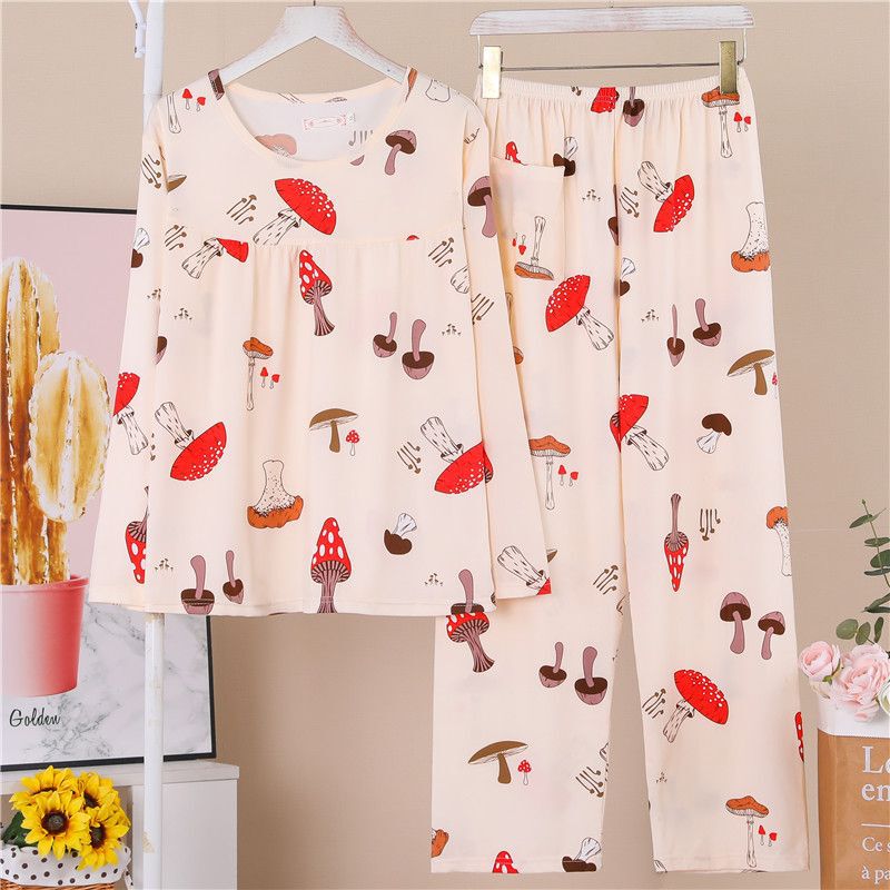 -One Pound Plus Size Pajamas for Middle-Aged and Young Mothers, Women's Long-Sleeved Spring, Autumn and Winter Plus Size Loose Maternity Suits -One Pound Plus Size Pajamas for Middle-Aged and Young Mothers, Women's Long-Sleeved Spring, Autumn and Winter Plus Size Loose Maternity Suits