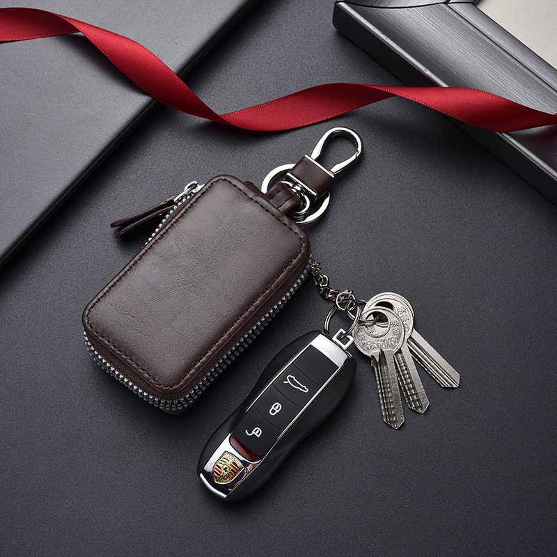 Amazon Cross-Border Leather-Textured Motor Vehicle Key Bag for Women, European and American Retro Style, Waist-Hanging, Men's Car Key Pouch Wholesale