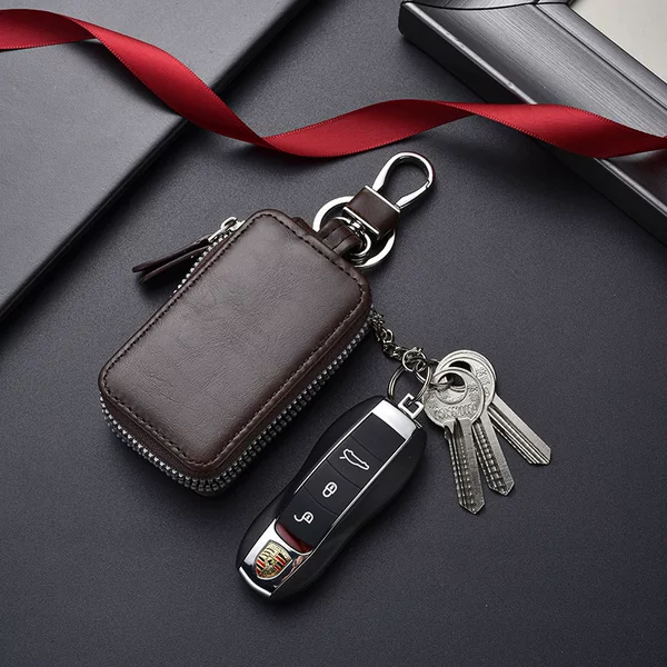 Amazon Cross-Border Leather-Textured Motor Vehicle Key Bag for Women, European and American Retro Style, Waist-Hanging, Men's Car Key Pouch Wholesale