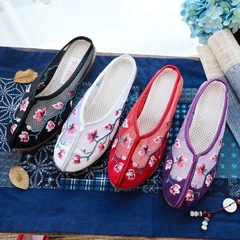 Slippers, mesh shoes, embroidered sandals and cloth shoes, women's summer fashion mesh embroidered women's sandals and slippers