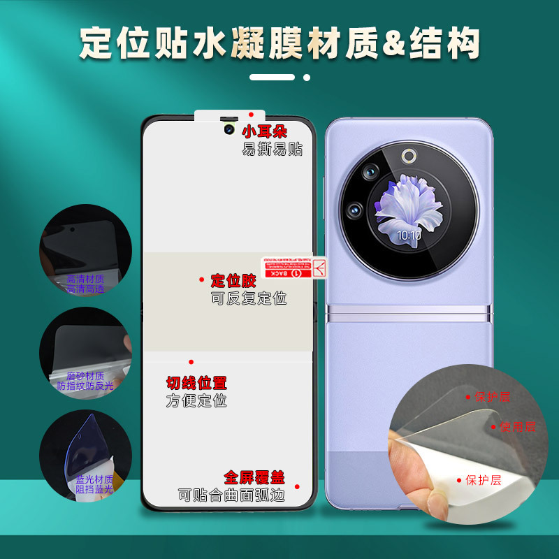 Honor Magic V Flip2 HD折りたたみスクリーンハイドロゲルフィルム、全画面、エッジなしTPUつや消し携帯電話フィルムに適しています。|undefined