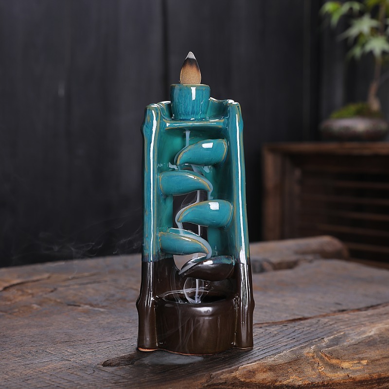 倒流香爐創意家居陶瓷擺件流煙回流左右逢源檀香爐窯變跨境