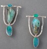 Blue stone inlay, earrings, wish, European style