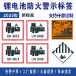 现货锂电池防火标 电池警示标签 UN3481 UN3091 UN3480 UN3090