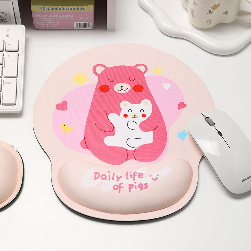 Nuevo ins lindo cartón de dibujos animados oso muñeca almohadilla de ratón para hombres y mujeres de oficina almohadilla de ratón para computadora soporte de teclado suave