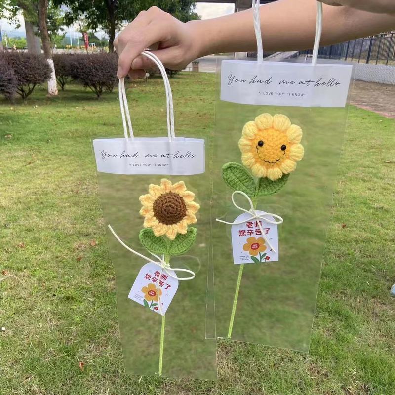 向日葵编织毛线花束成品创意仿真花送男女老师教师节礼物毕业谢师|undefined