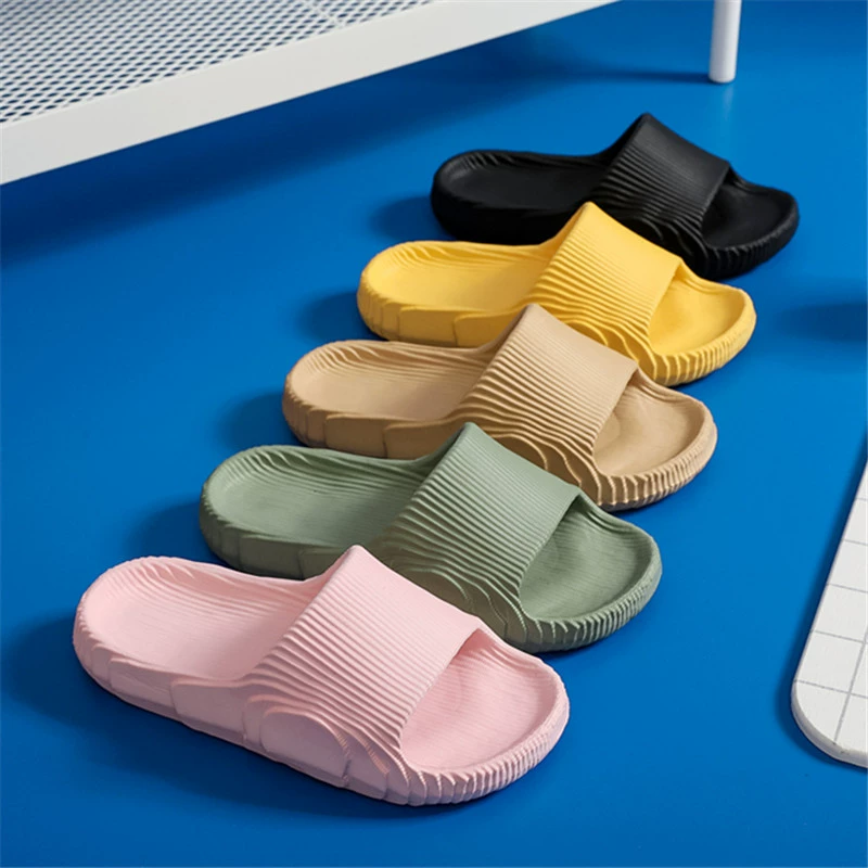 2024 тапочки для женщин, летние домашние тапочки для ванной комнаты, нескользящие домашние износостойкие сандалии для пар на толстой подошве